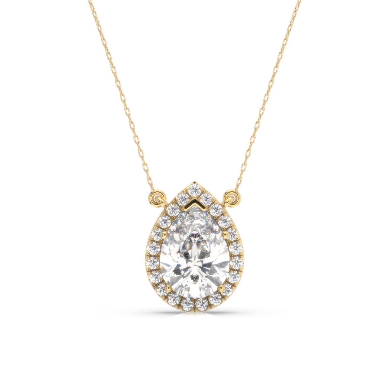 IGI Diamond Pendant VS1 E Pear 2.25 Ct Lab Created 14k White Gold Eye Clean
