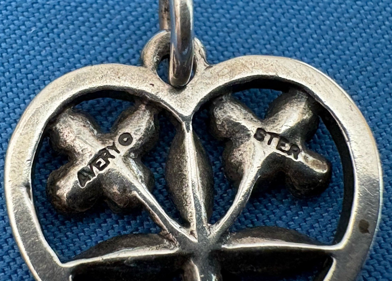 James Avery Sterling Silver Retired Heart With Flowers Pendant