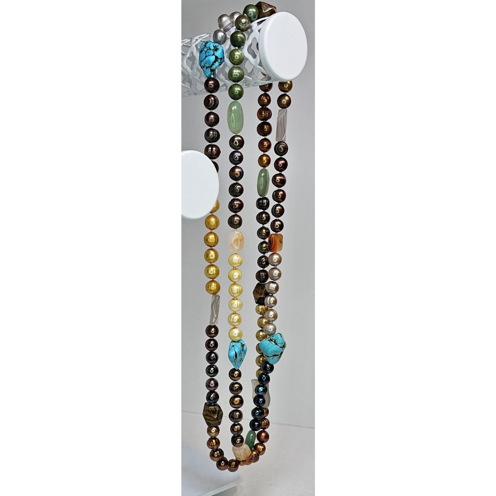 Multi-Gemstone Necklace 48″ Long – Colorful – Fashion – Beautiful