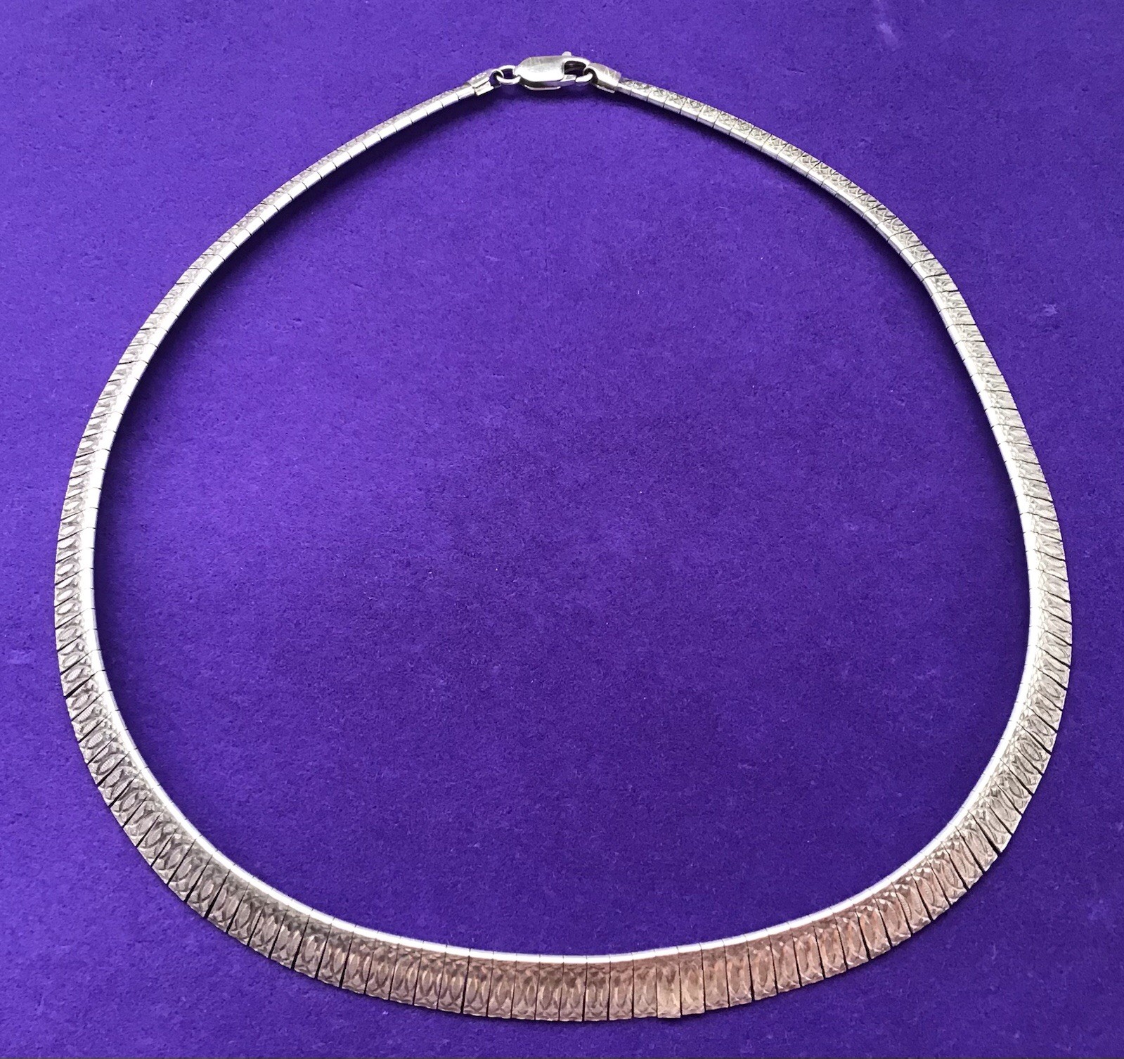 Vintage Stamped Sterling Silver 925 Italy M 17” Choker Necklace 25.10 grams