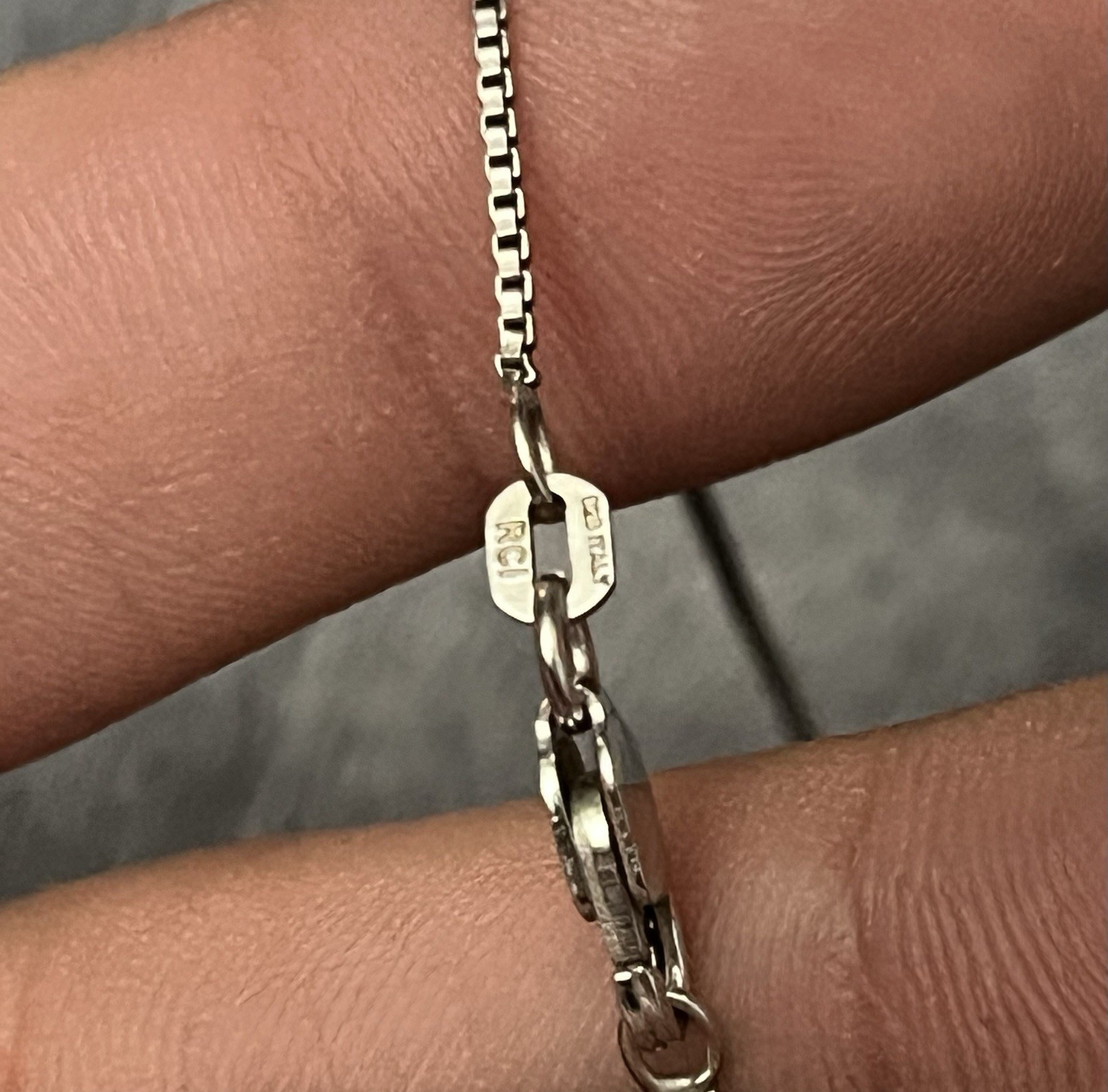 925 Sterling Silver Box Chain Necklace with Lobster Clasp