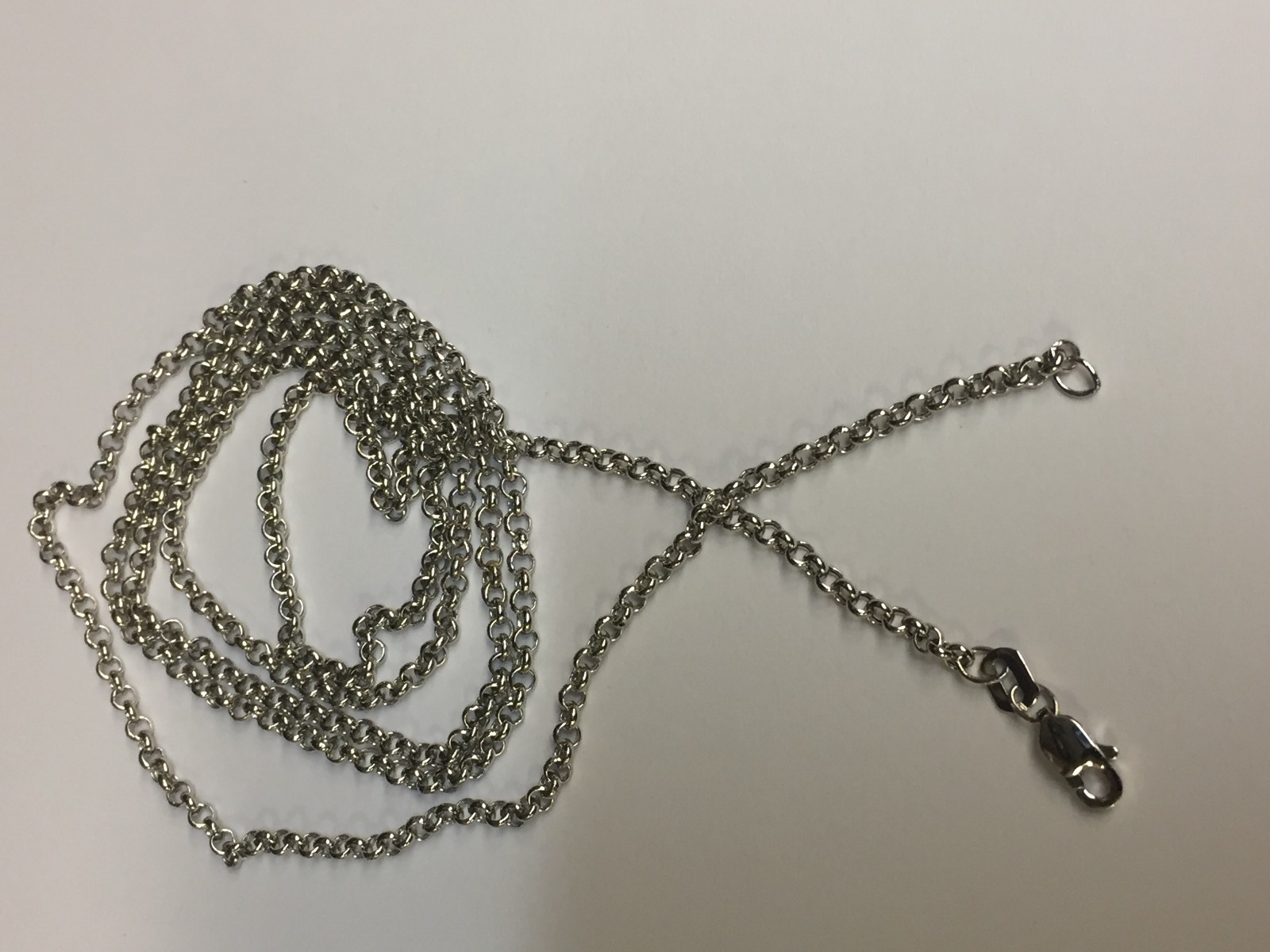 14k White Gold 22″ Round Cable ROLO Link Pendant Chain/Necklace 2.5mm 3.4 Grams