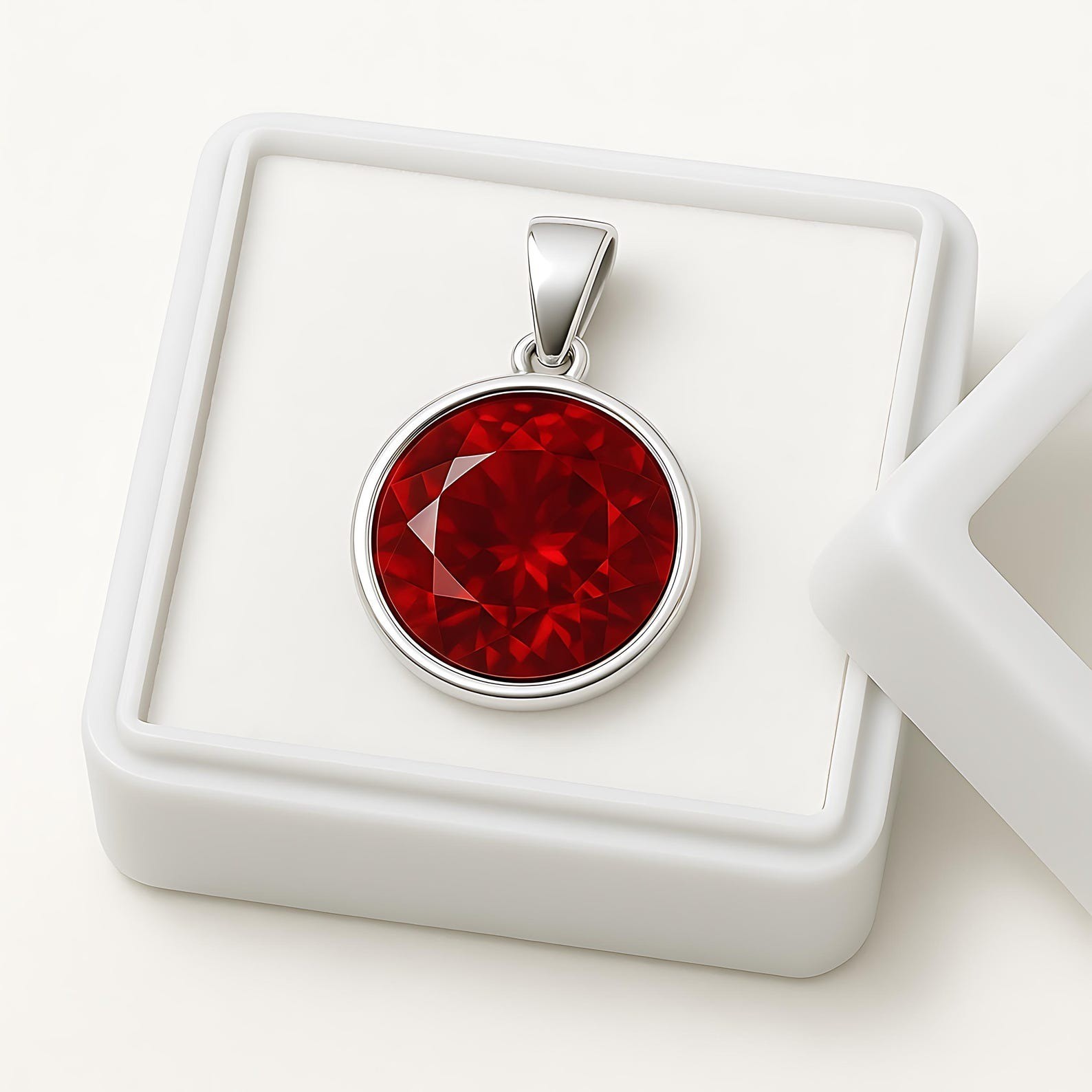 37.80 Ct Natural Red Ruby Pendant Certified 925 Sterling Silver Loose Gemstone