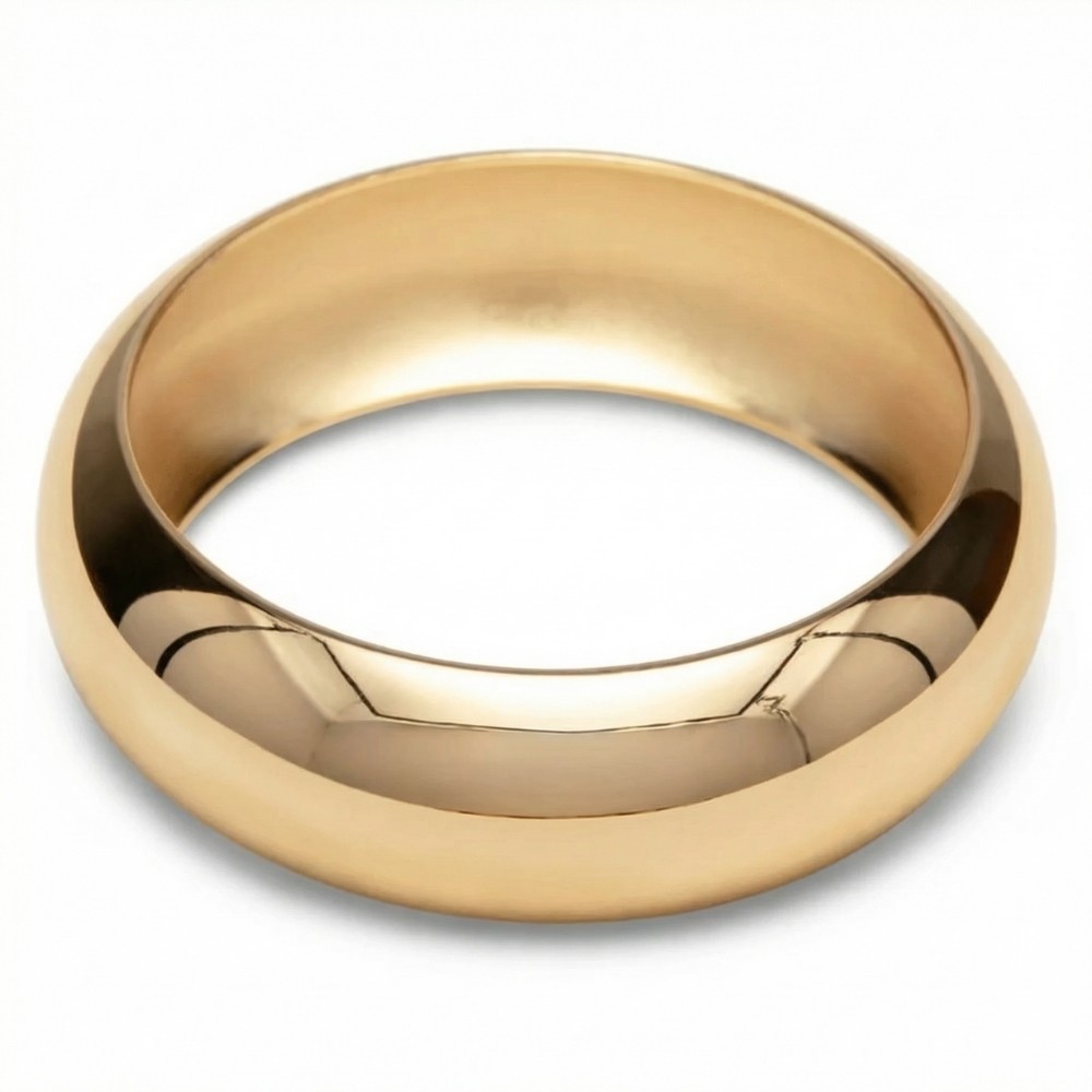 Heavy Weight Thick 1″ 18k Yellow Gold Plated Bangle