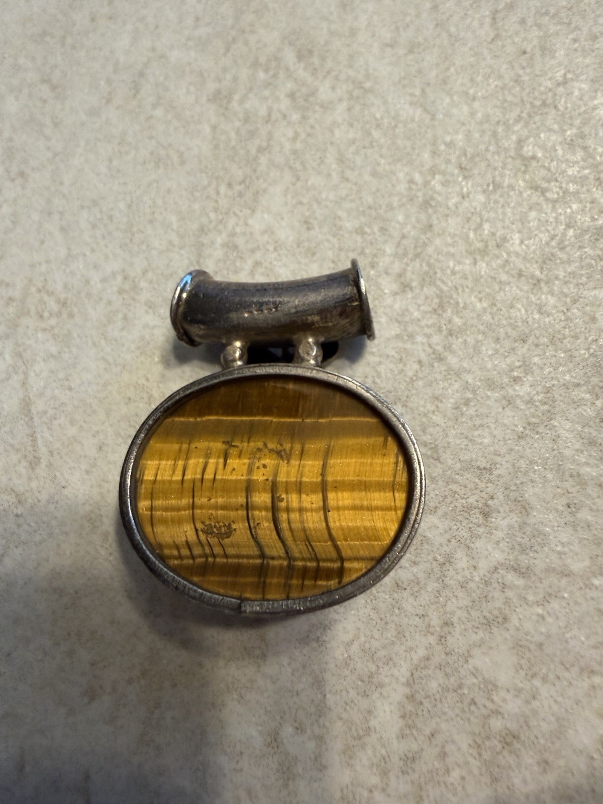 Sterling Silver Tiger’s Eye Pendant – Oval Cabochon