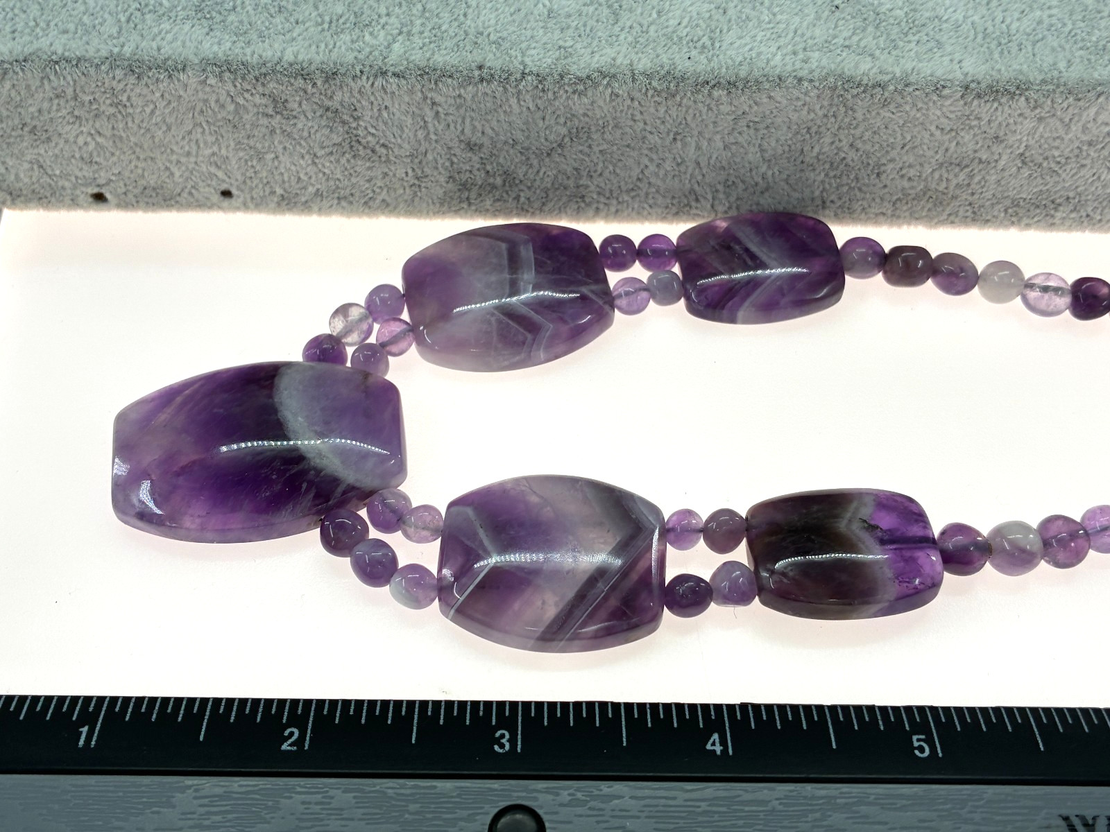 Jay King DTR Cape Amethyst Beaded Station Necklace Sterling Silver HSN Purple