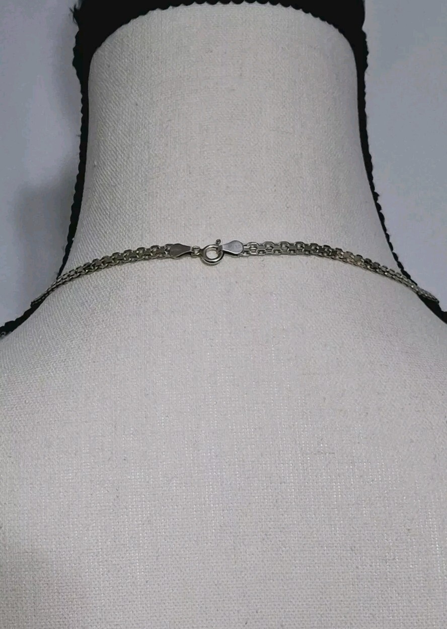D 925 Italy Marked sterling silver bismark chain necklace 18″ 8.3g