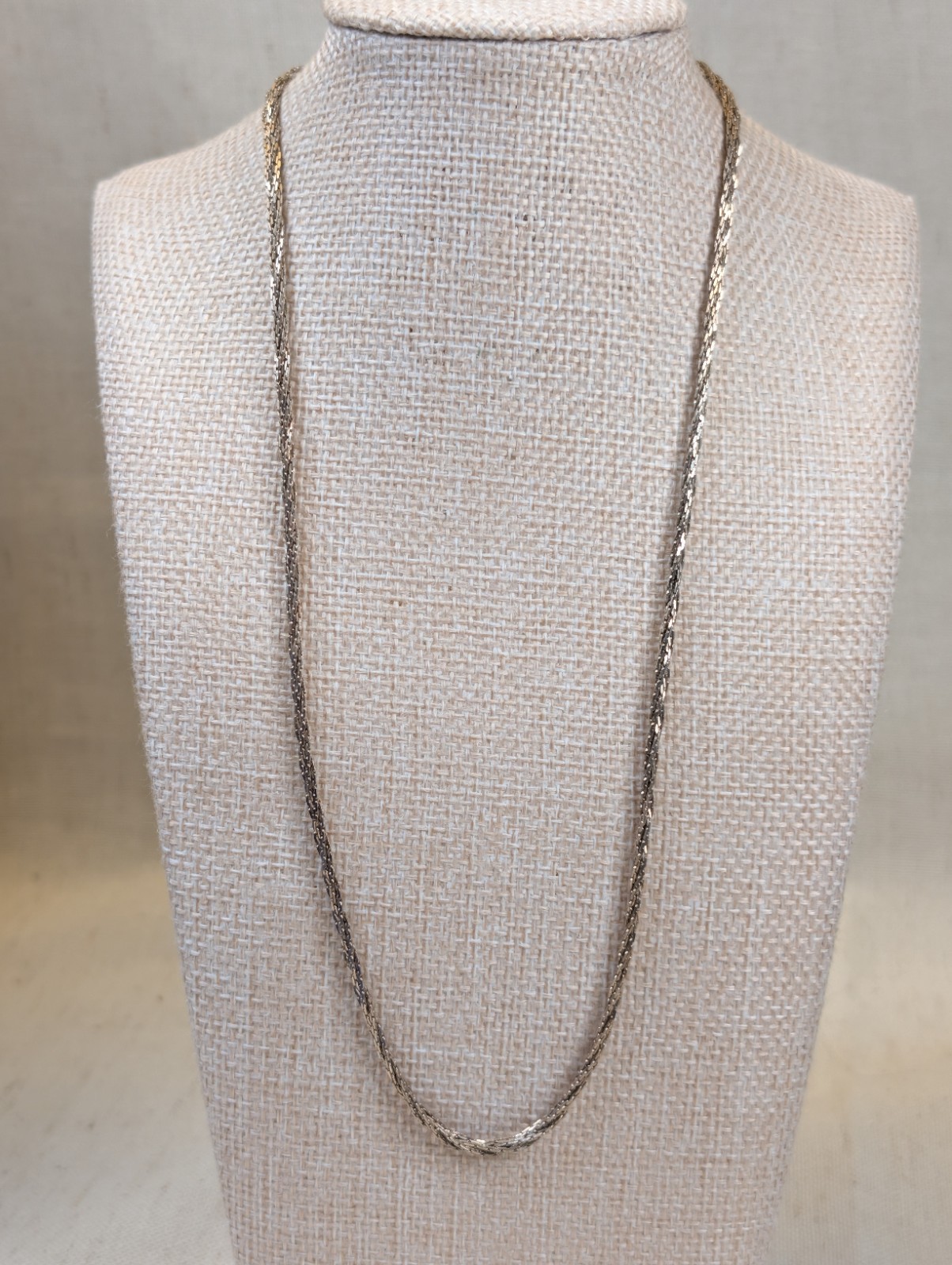 Vintage Mexico 925 Sterling Braided Herringbone 24″