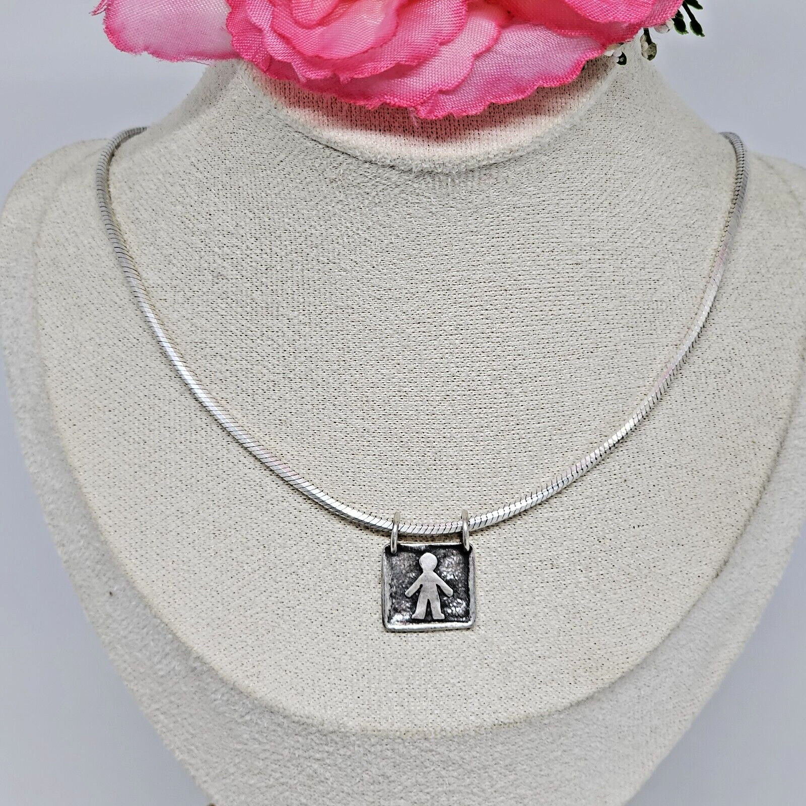 Silpada 925 Sterling Silver Choker Necklace Boy Child Charm