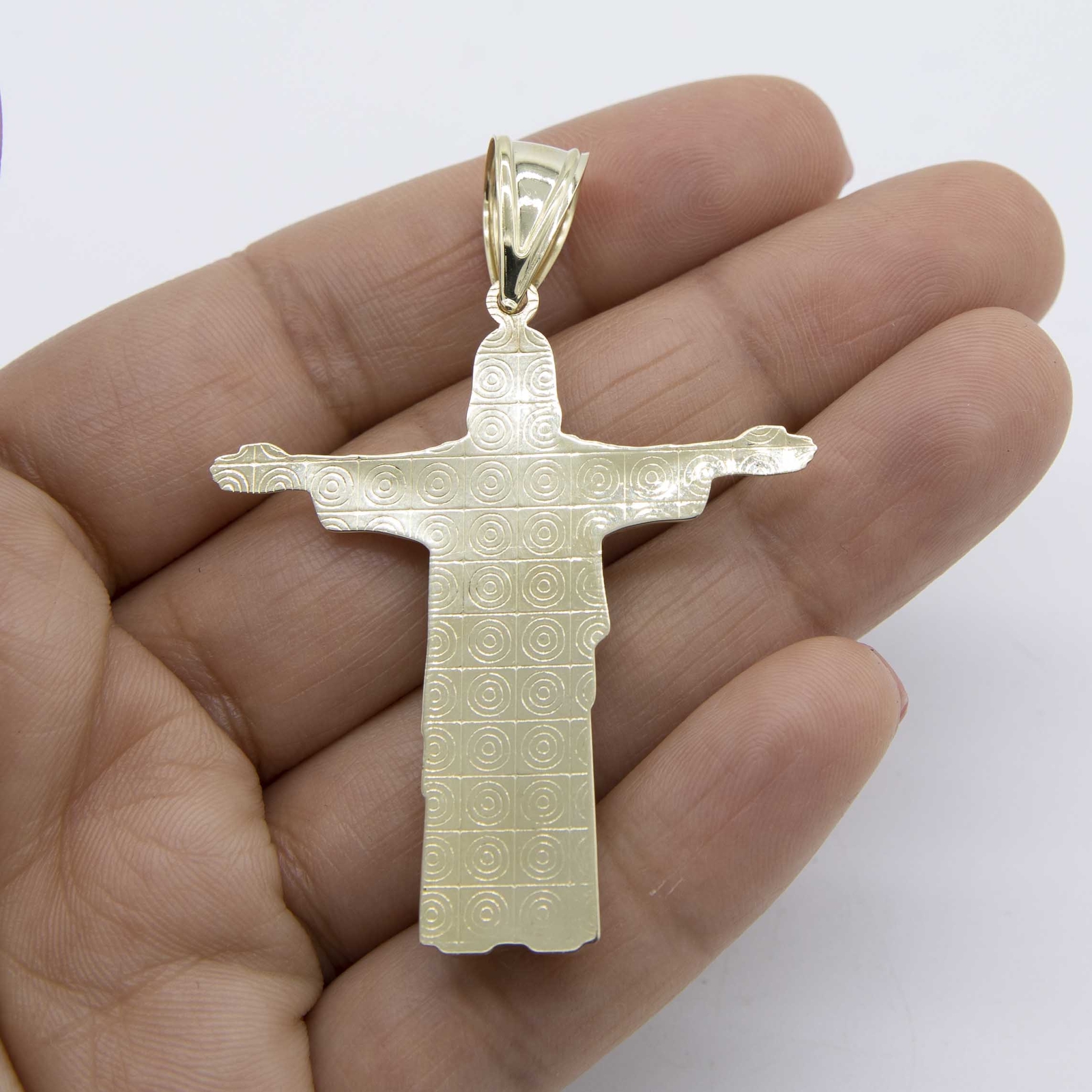 2 1/2″ Jesus Christ Christ the Redeemer Pendant Real 10K Yellow White Gold