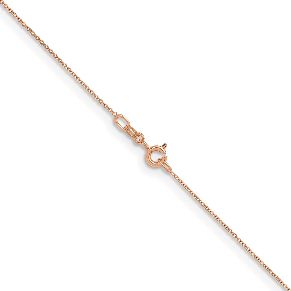 14K Rose Gold Polished 1.1mm Solid Cable Chain Necklace 18″ for Women Men 1.3g