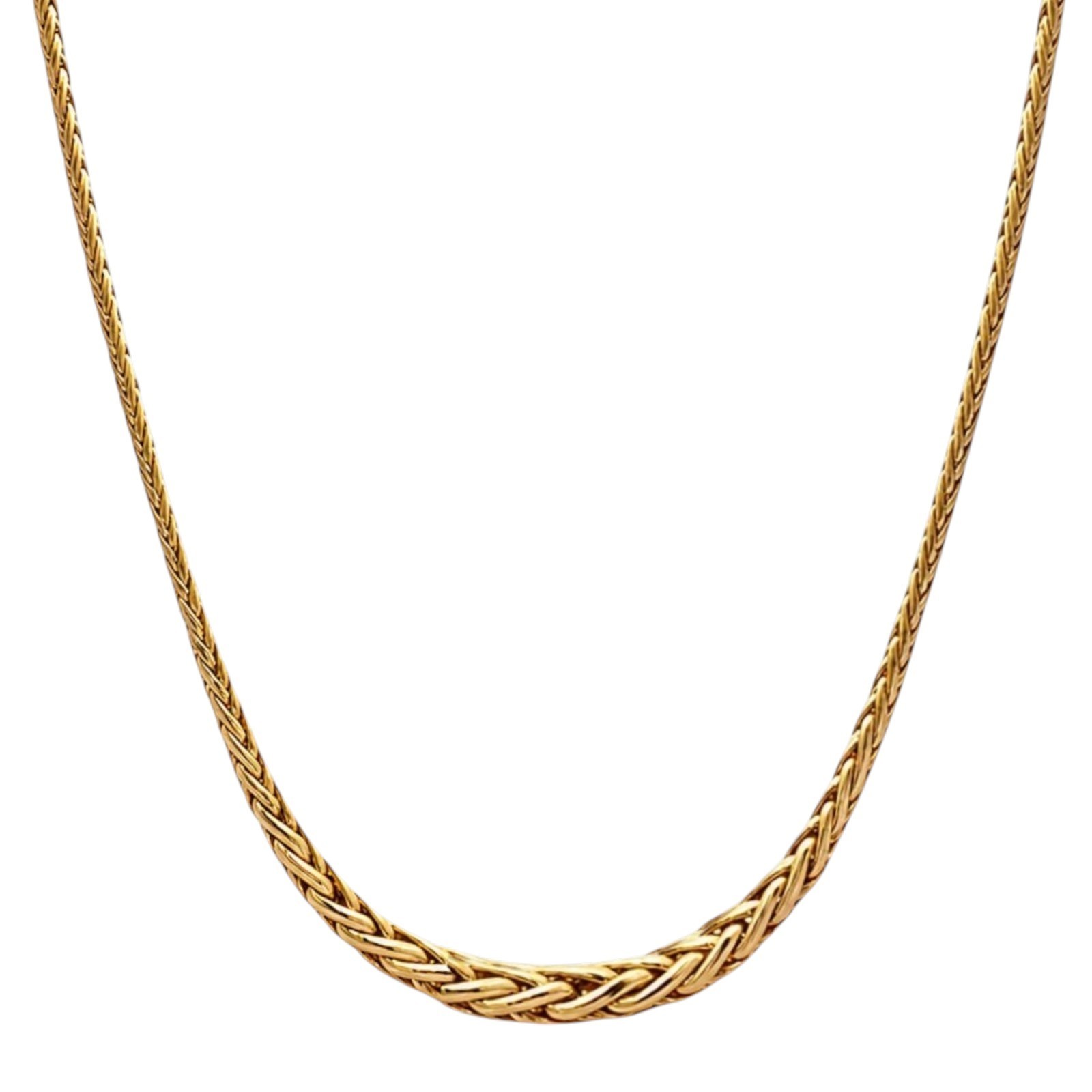 14K Yellow Gold Graduated Wheat Spiga Chain Necklace 18” 5.5mm New 6.7g