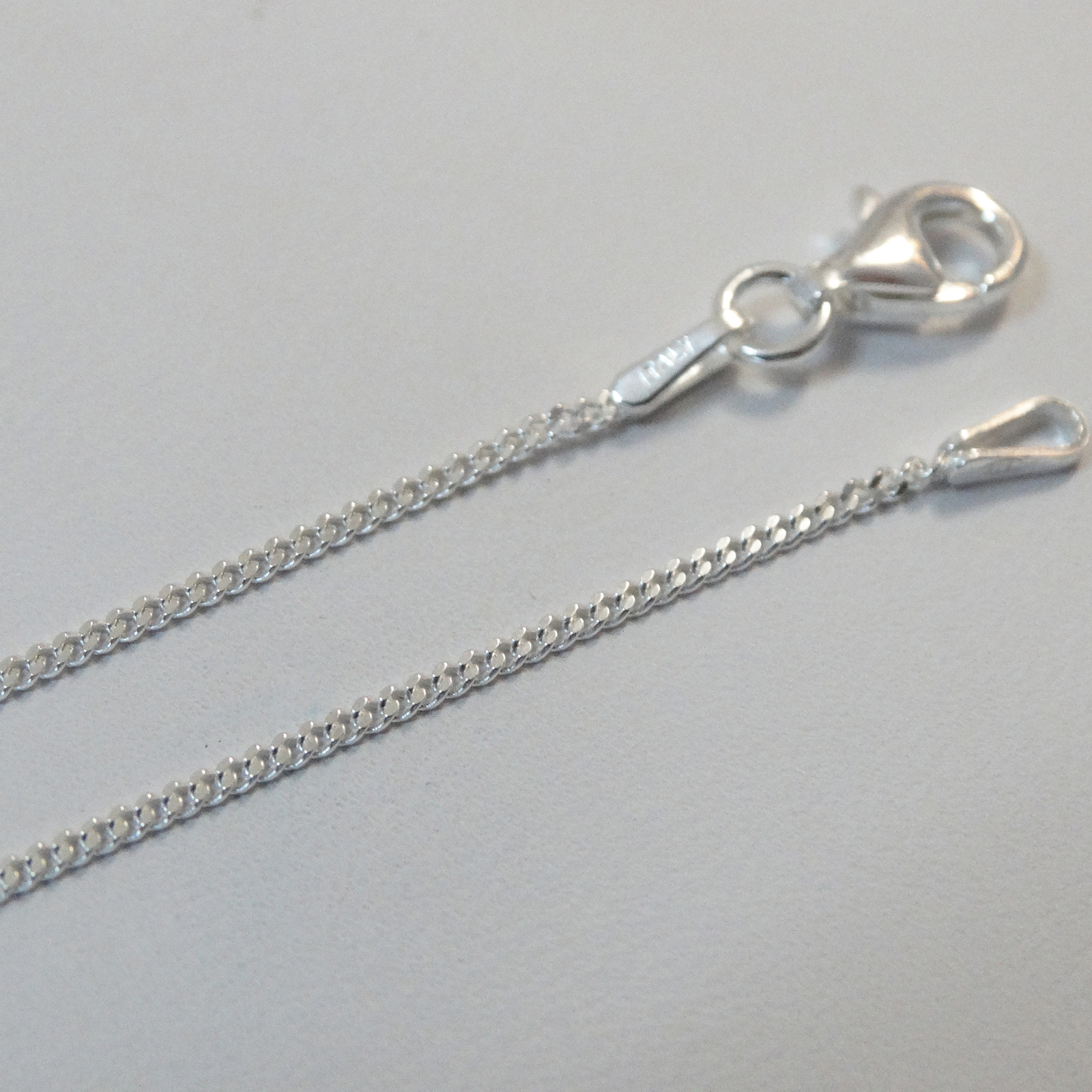 1.2mm Curb Chain – 925 Sterling Silver – 16″, 18″, 20″ Italian Italy Thin Strong