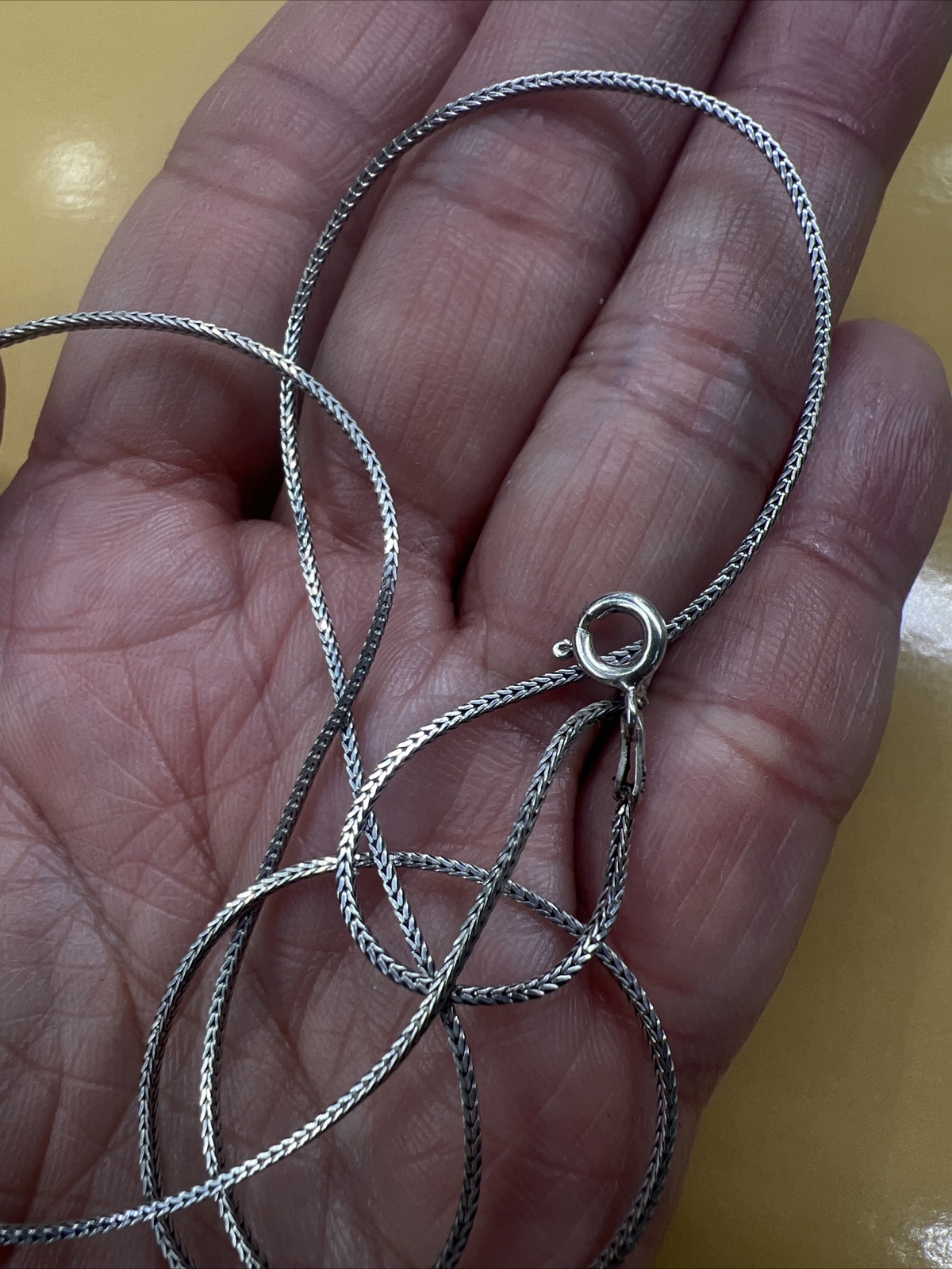 1 MM 20” Oxidized Square Foxtail 925 Sterling Silver Antique Finish Necklace