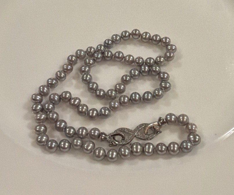 New 8-9mm Madama Akoya Saltwater Pearl Necklace S925 Clasp Silk Hand Knot Luster