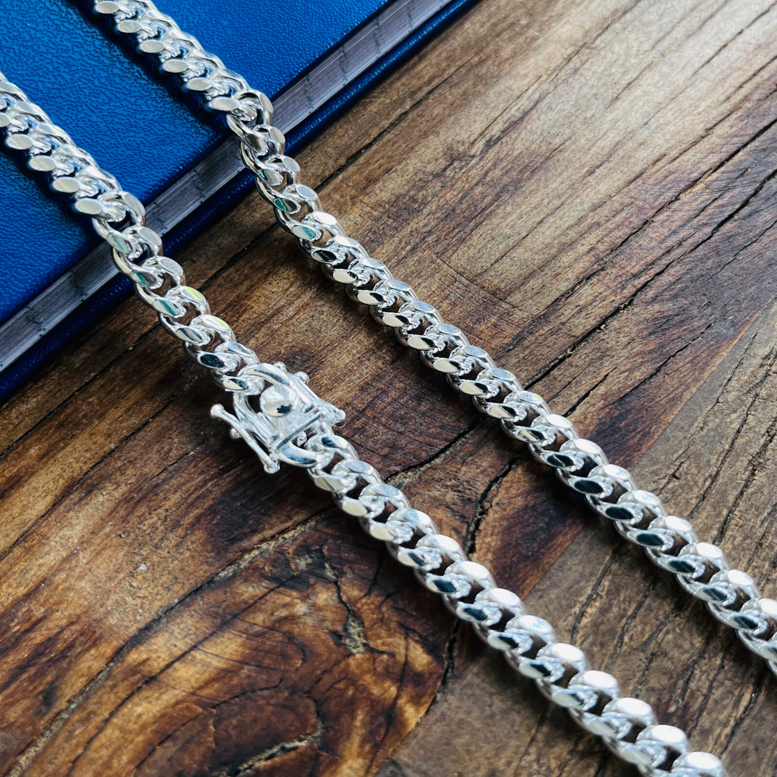 Real Solid Sterling Silver Miami Cuban Mens Boys Chain Bracelet or Necklace
