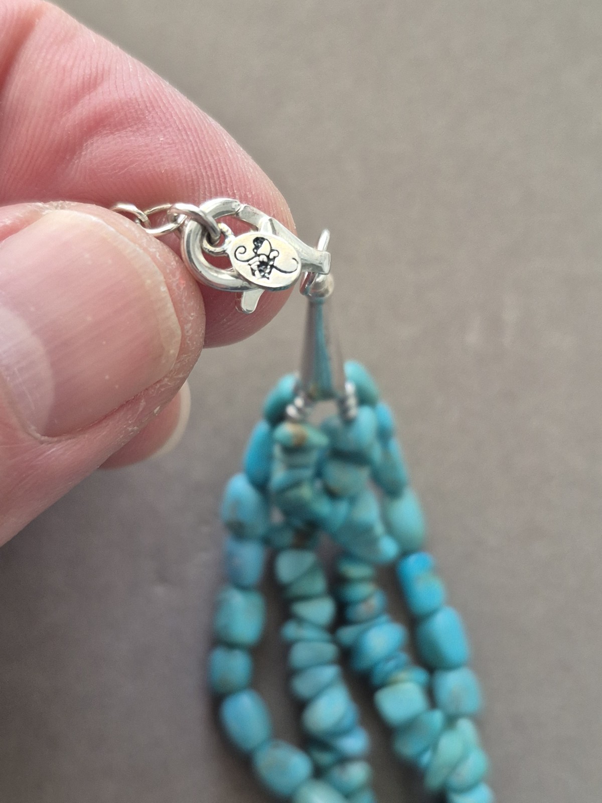 Sally C. Treasures SX multiple link Turquoise sterling silver statement necklace