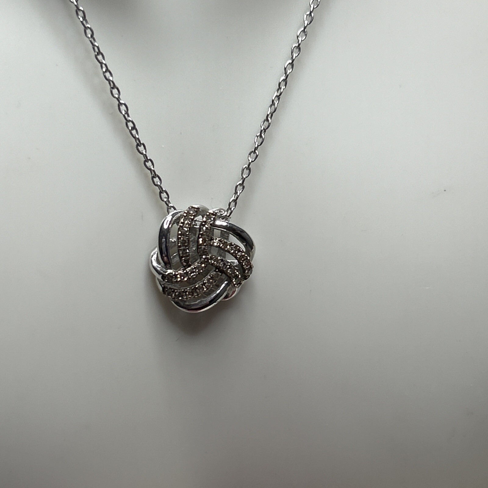 Colleen Lopez 0.20ct Diamond Love Knot Pendant with Chain Champagne Diamonds Hsn