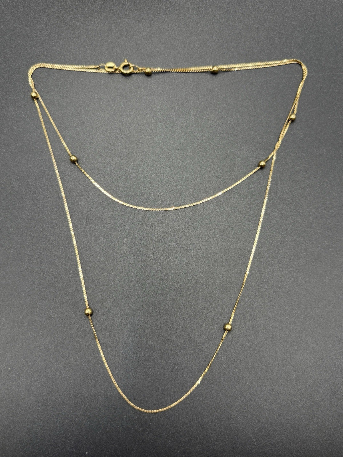 30″ Italy Gold Sterling Silver Station Necklace Chain B10