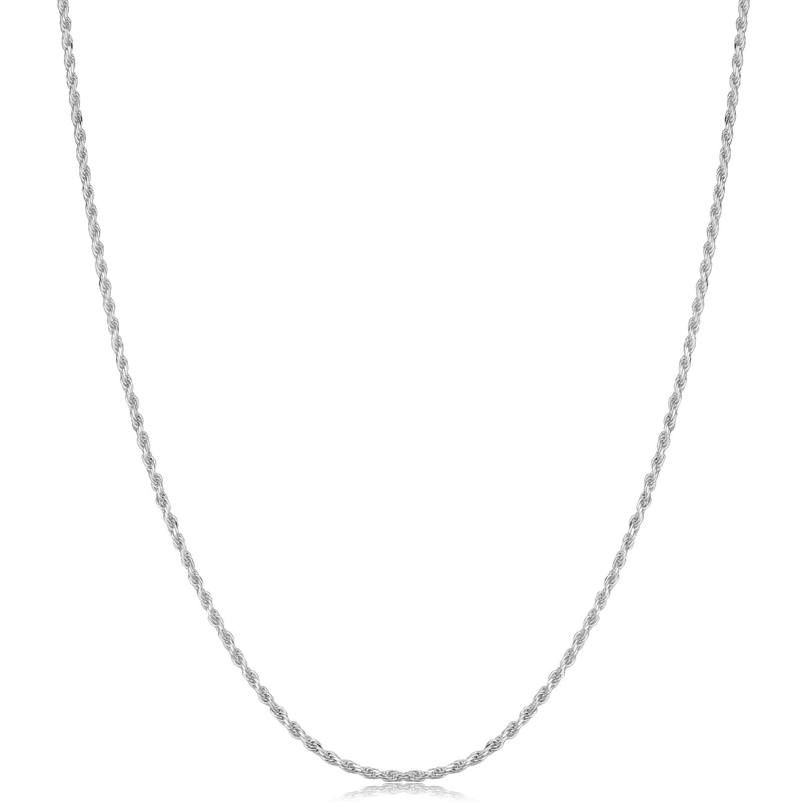 925 Solid Sterling silver 1MM Rope Chain Necklace 16″-30″ Made In Italy