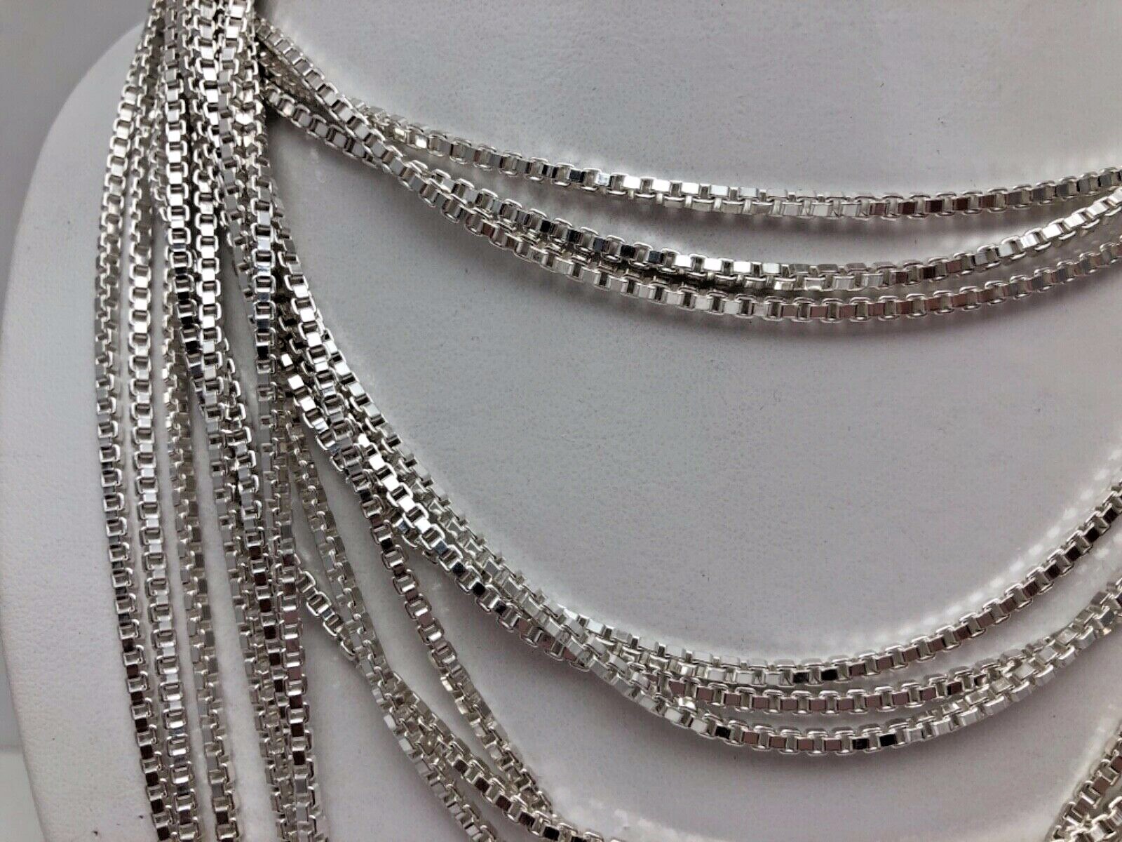 Sterling Silver .925 ~ 2.5mm 4.5mm Box Chains Necklace 16″ – 30″
