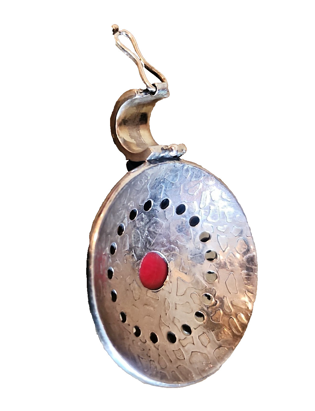 Sterling Silver Artisan Red Sea Coral Branch Necklace with Slide Pendant QVC