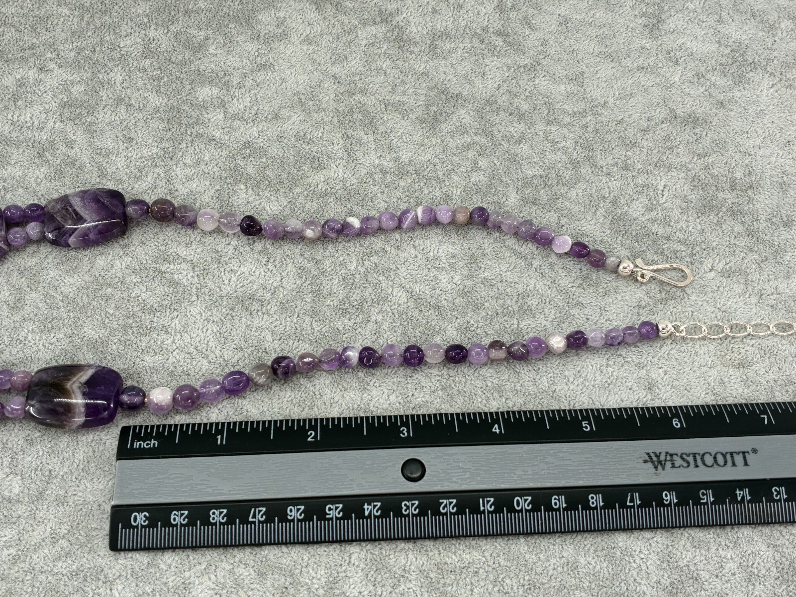 Jay King DTR Cape Amethyst Beaded Station Necklace Sterling Silver HSN Purple