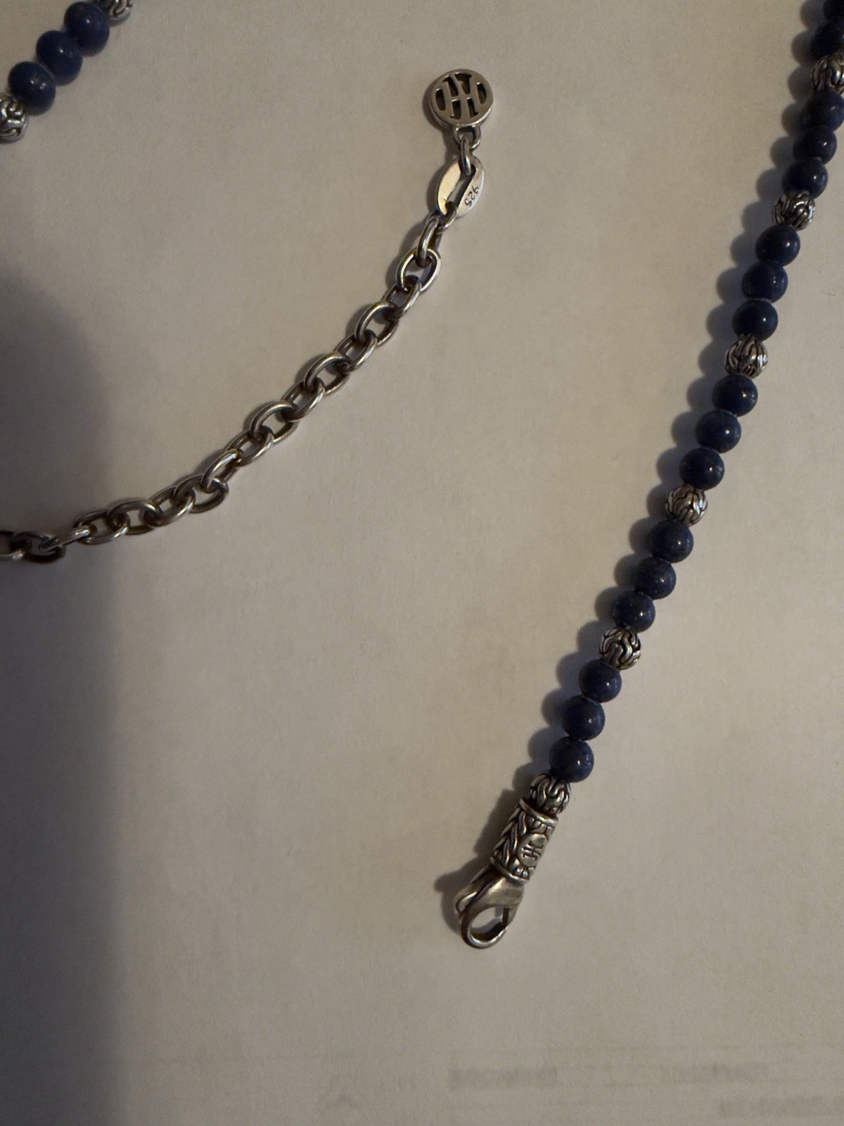 John Hardy Sterling Silver Lapis Lazuli Bead Necklace