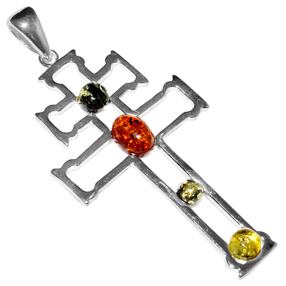 4.49g Authentic Baltic Amber 925 Sterling Silver Pendant Jewelry N-A441A