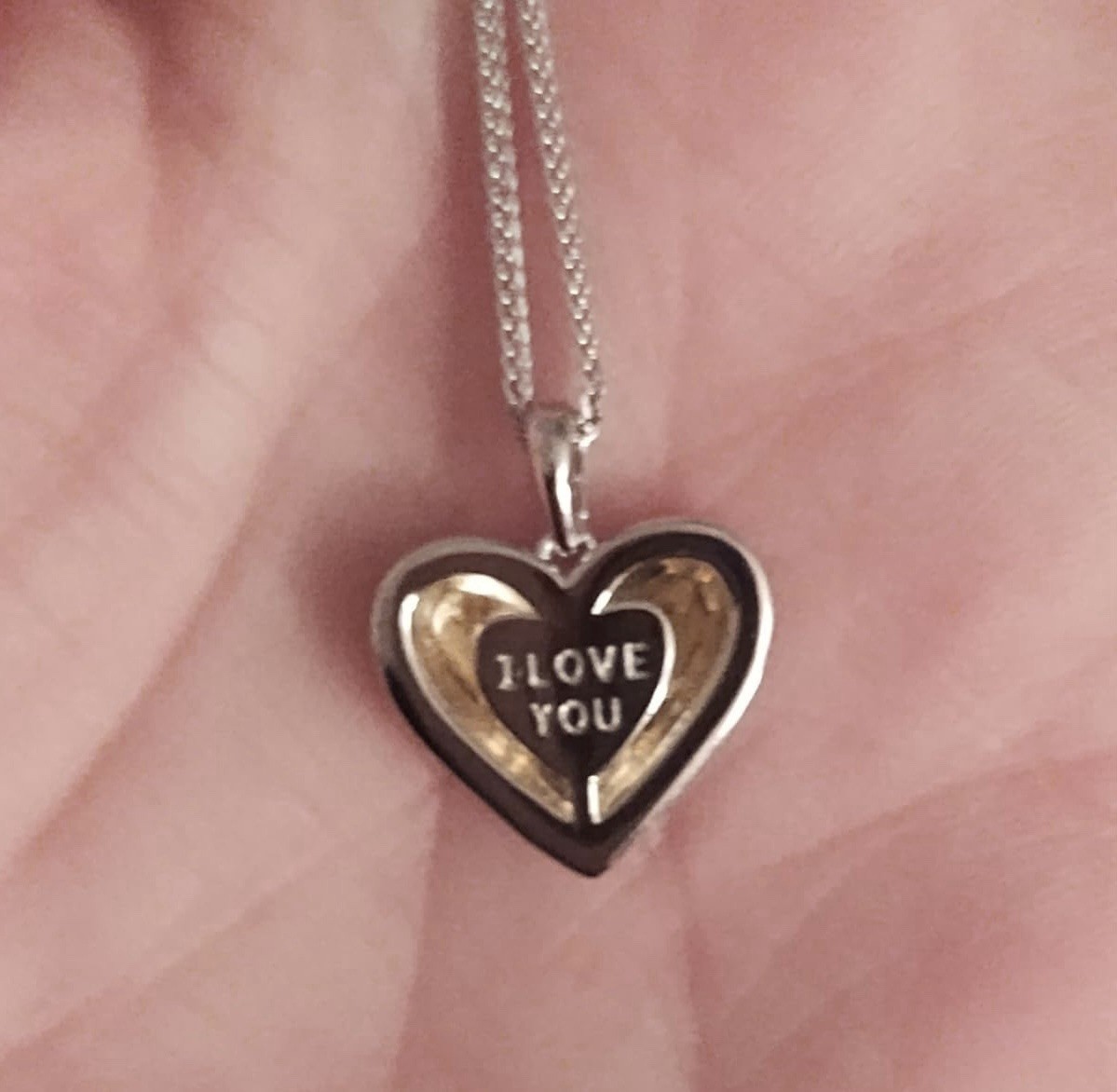 925 Solid Sterling Silver Heart Pendant Necklace