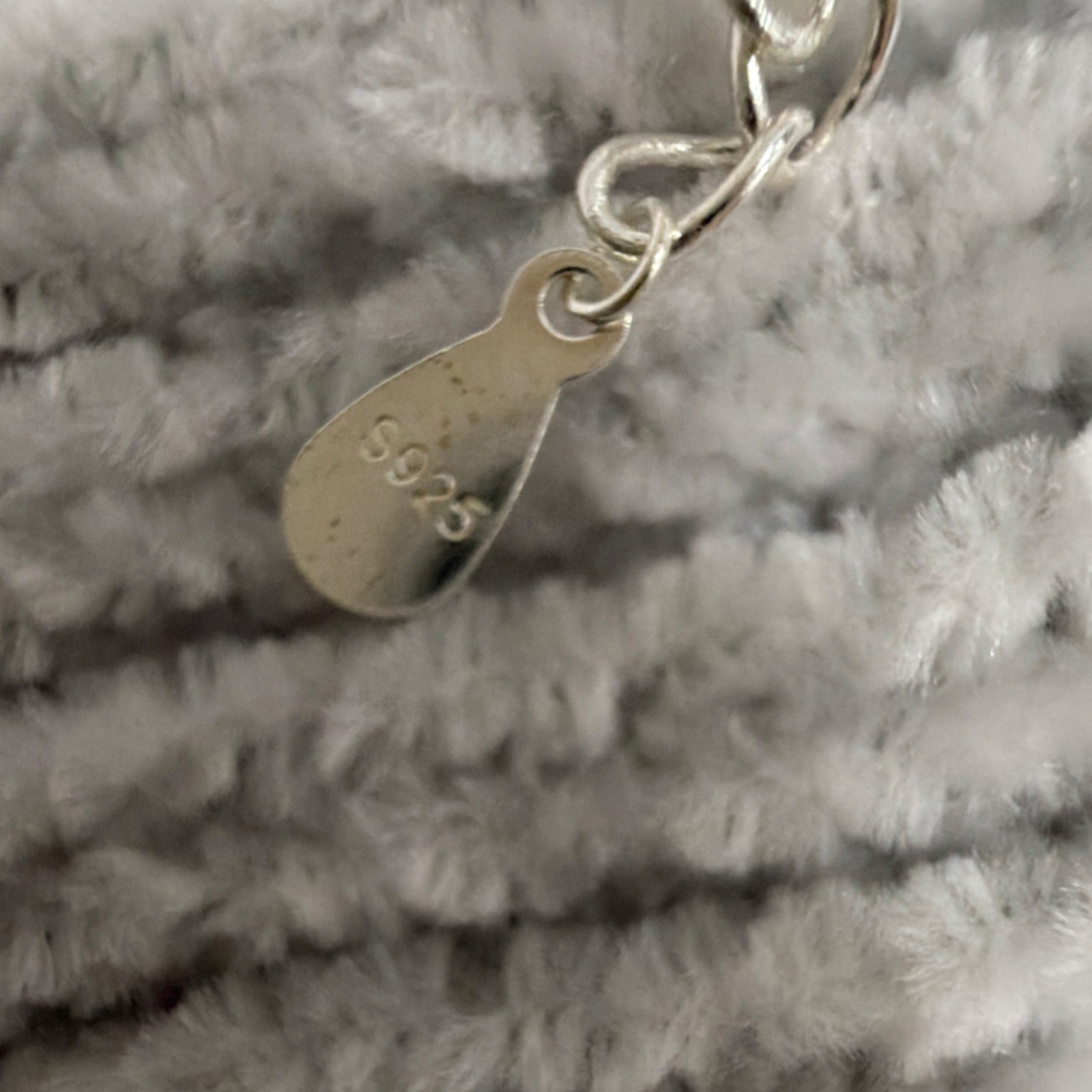 New 925 Sterling Silver Asymmetrical Pendant Necklace 18 inch