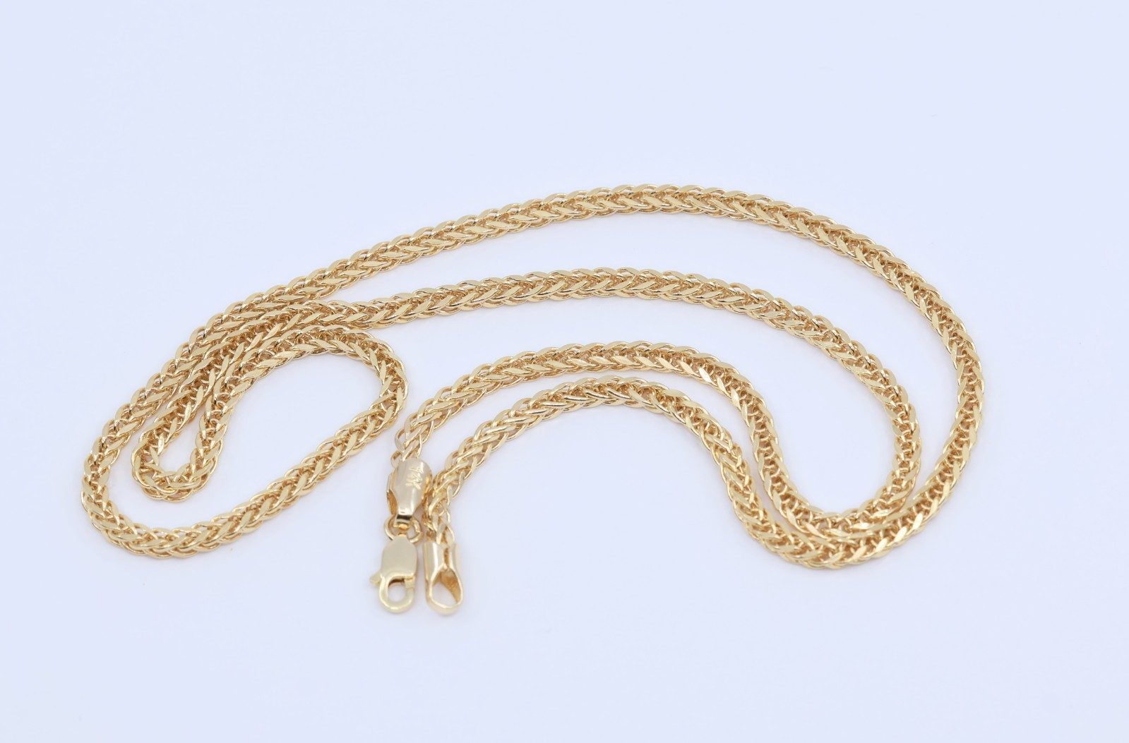 Beautiful 14K Solid Yellow Gold Designer Franco Link Chain Necklace – 18″ Length