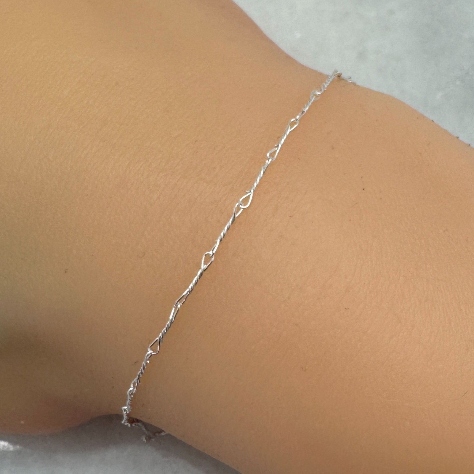 Sterling Silver Necklace- Fancy Twisted Silver Chain Necklace-All Sizes(16″-36″)