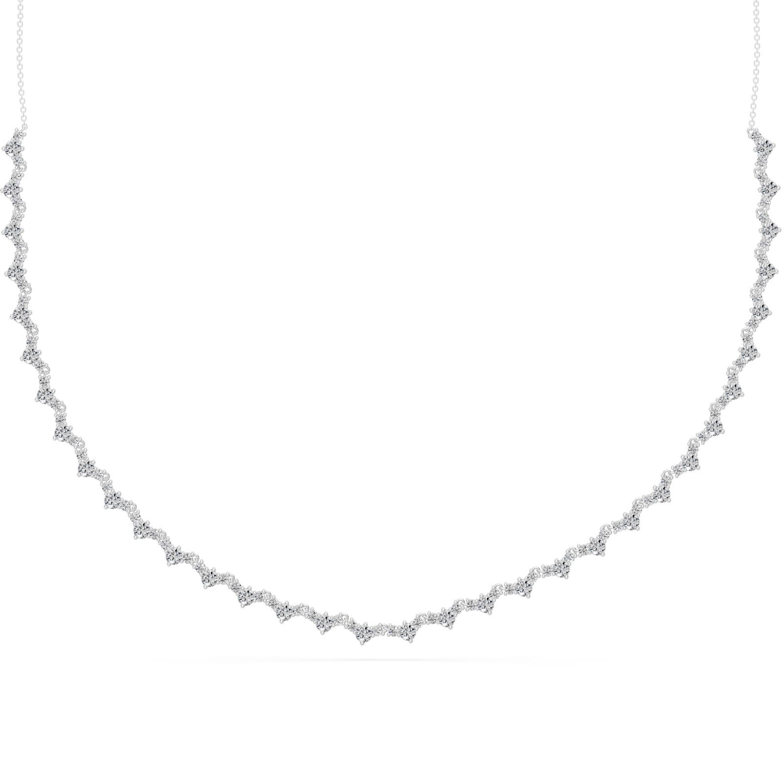 3.65 Ct Round Cut Diamond Tennis Necklace VS1 D-F White Gold 14k