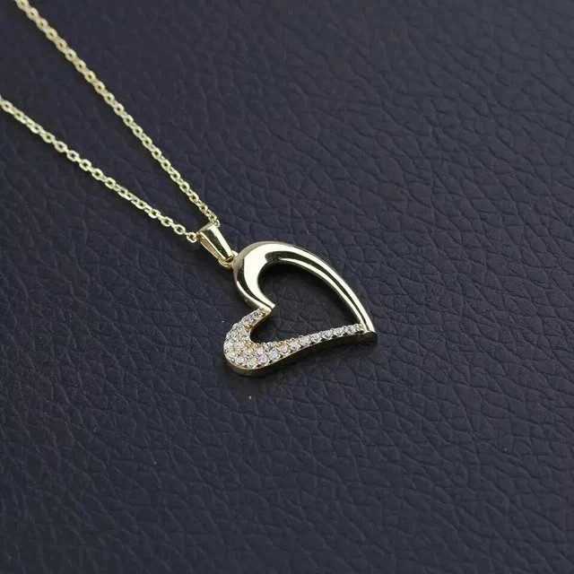 Women’s Heart Pendant In 14K Yellow Gold Plated 1.40Ct Round Lab Grown Diamond