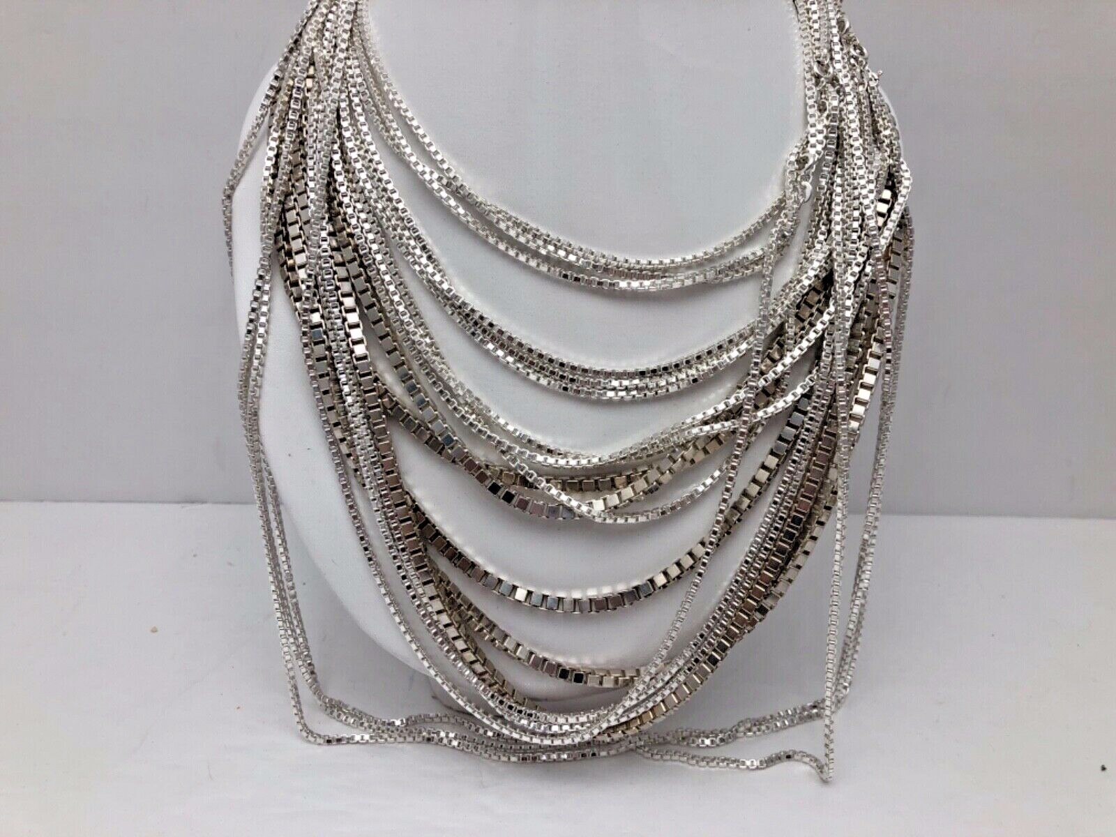 Sterling Silver .925 ~ 2.5mm 4.5mm Box Chains Necklace 16″ – 30″