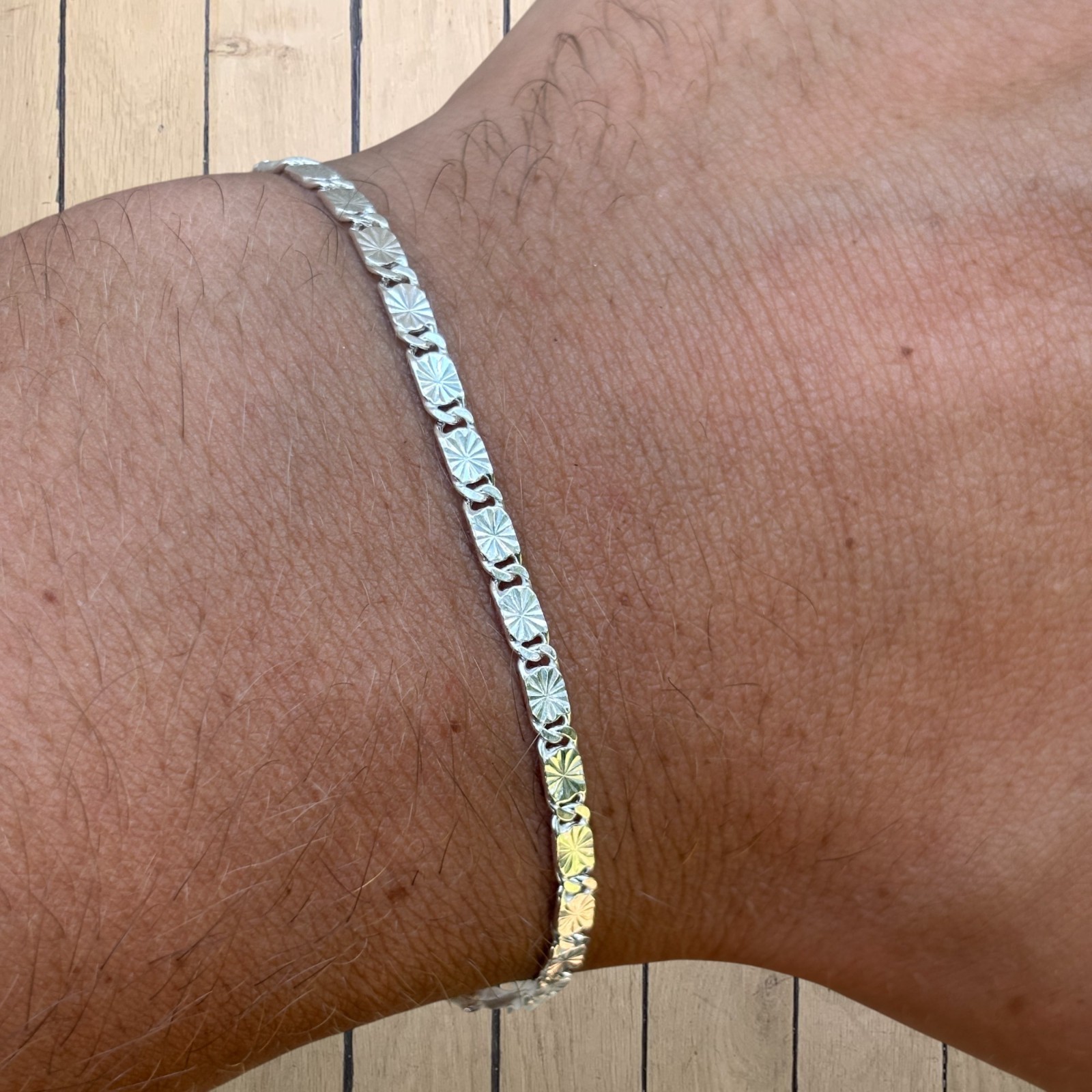 3mm Valentino Link Bracelet – Real Solid 925 Sterling Silver MADE IN ITALY