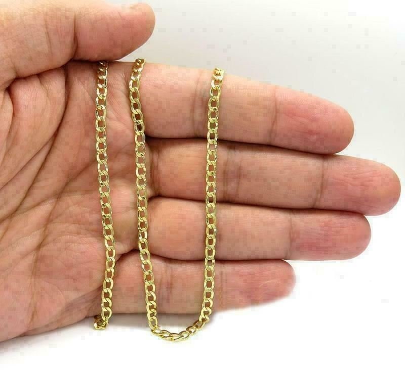 14K Solid Yellow Gold Cuban Curb Chain Necklace 2.5mm 16″ 18″ 20″ 22″ 24″ 30″