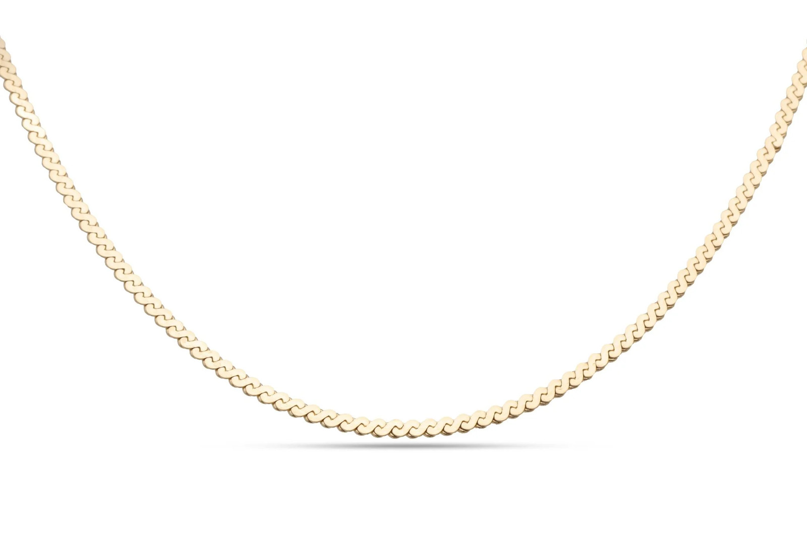 15” 18k Yellow Gold 2mm Serpentine Chain Necklace (7.00g.)