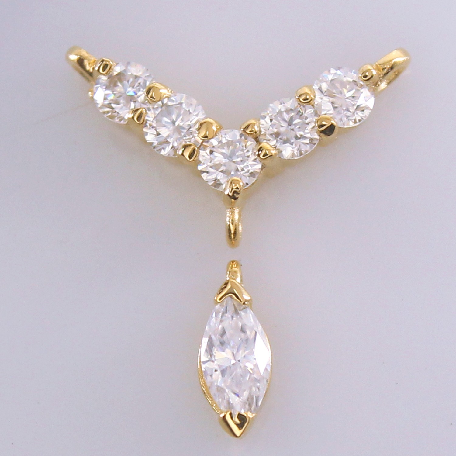 Marquise Certified VVS1 Natural Diamond Luxury Engagement Pendant 14K Gold Over