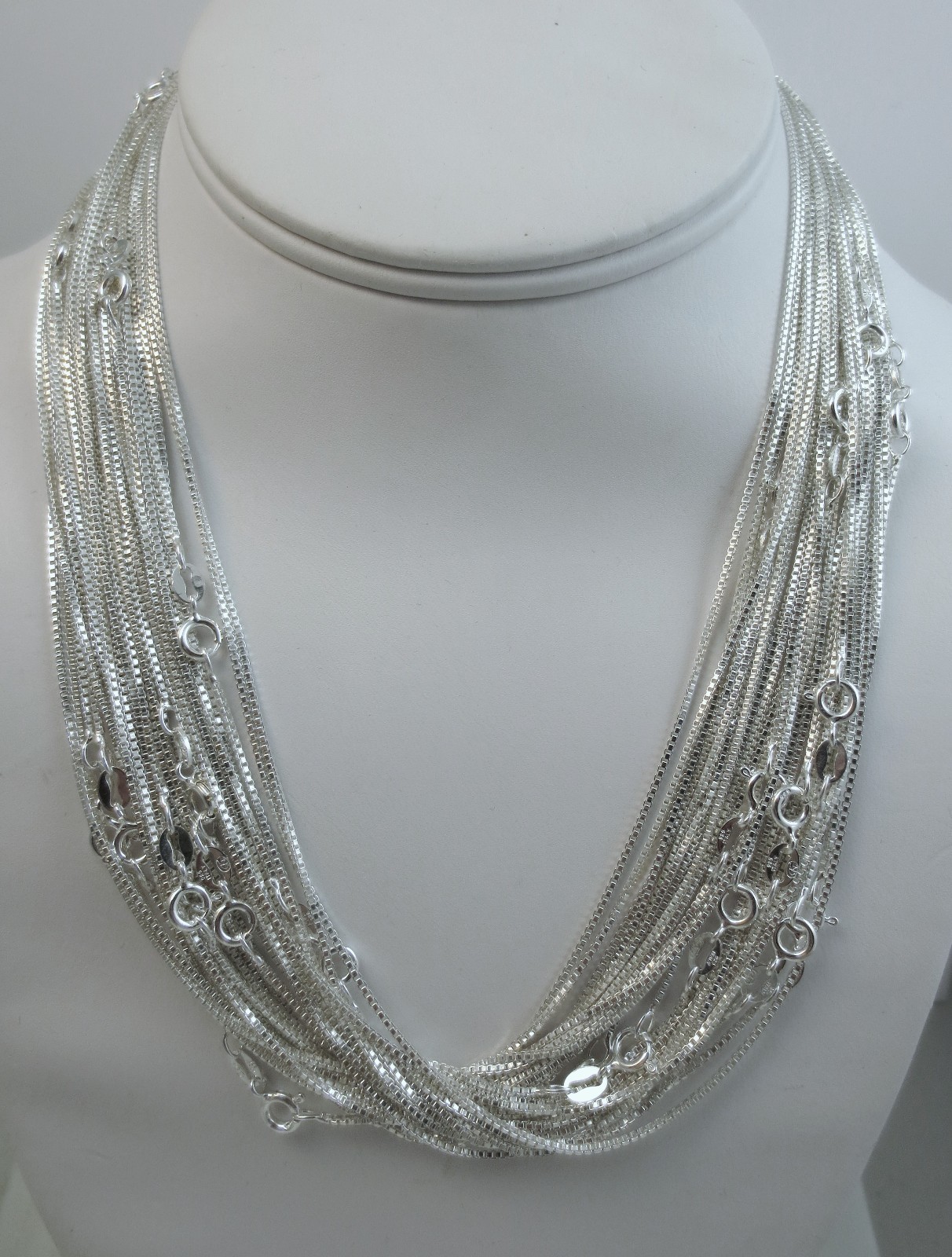 14,16,18,20,22,24,30″ Sterling Silver 1.1mm Box Chain. Pure .925 Italian Silver