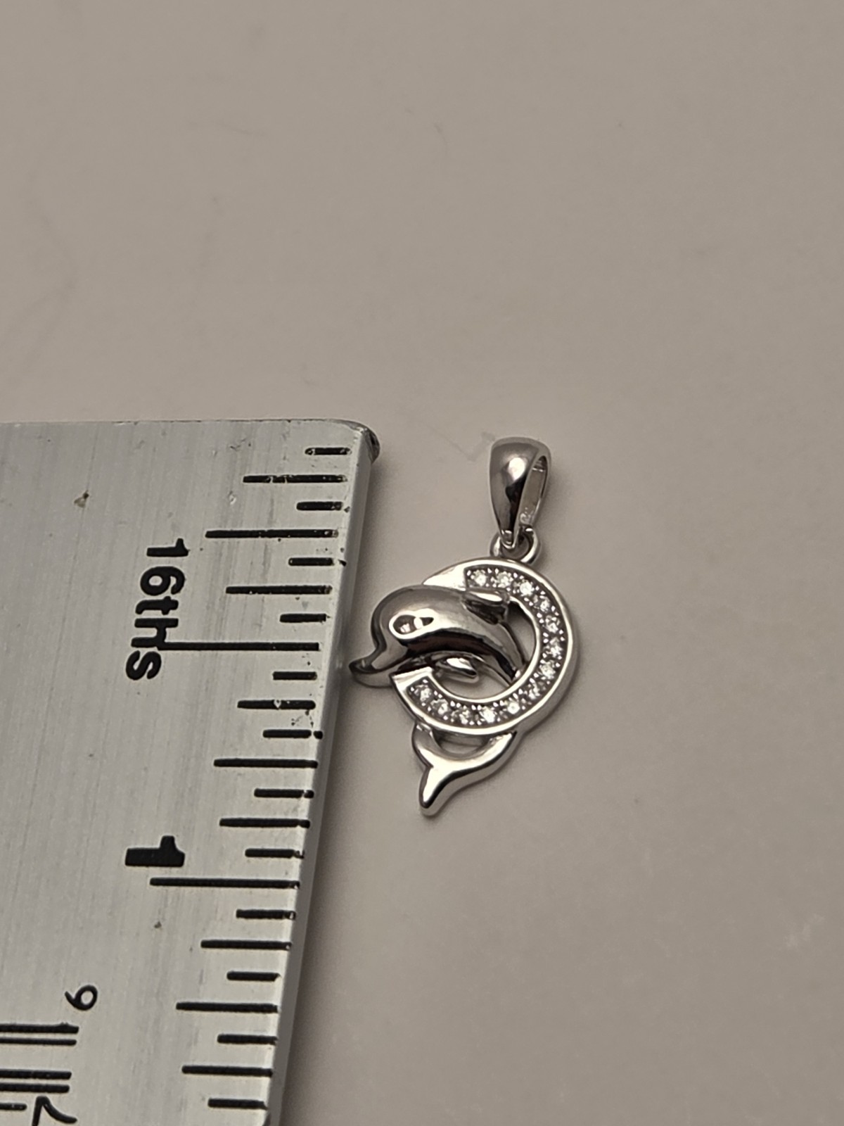 Moissanite/ Sterling Silver 925 Dolphin Bezel Charm Pendant 0.50 CTW