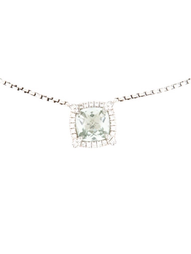 DAVID YURMAN DIAMOND & PRASIOLITE STERLING SILVER PETITE CHATELAINE NECKLACE