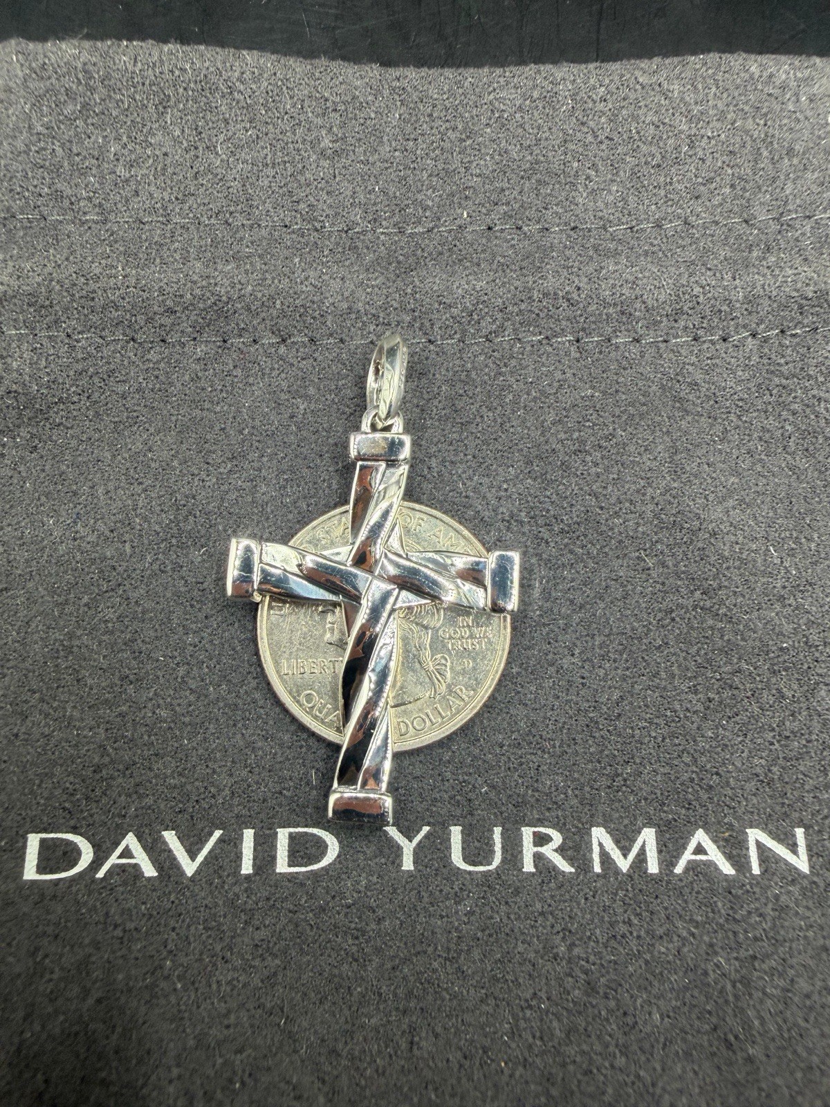 David Yurman Sterling Silver Helios Cross Pendant Amulet