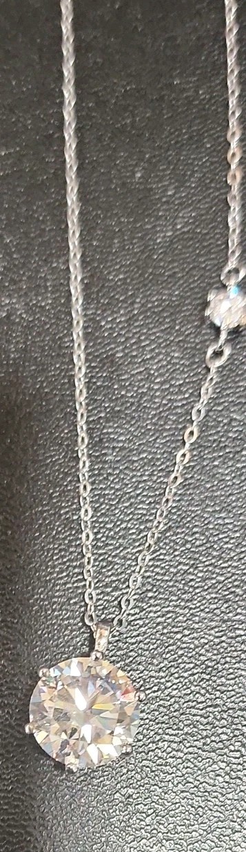 Princess Necklace Moissanite, Round, 4.00 ct, Eye Clean, Excellent Cut
