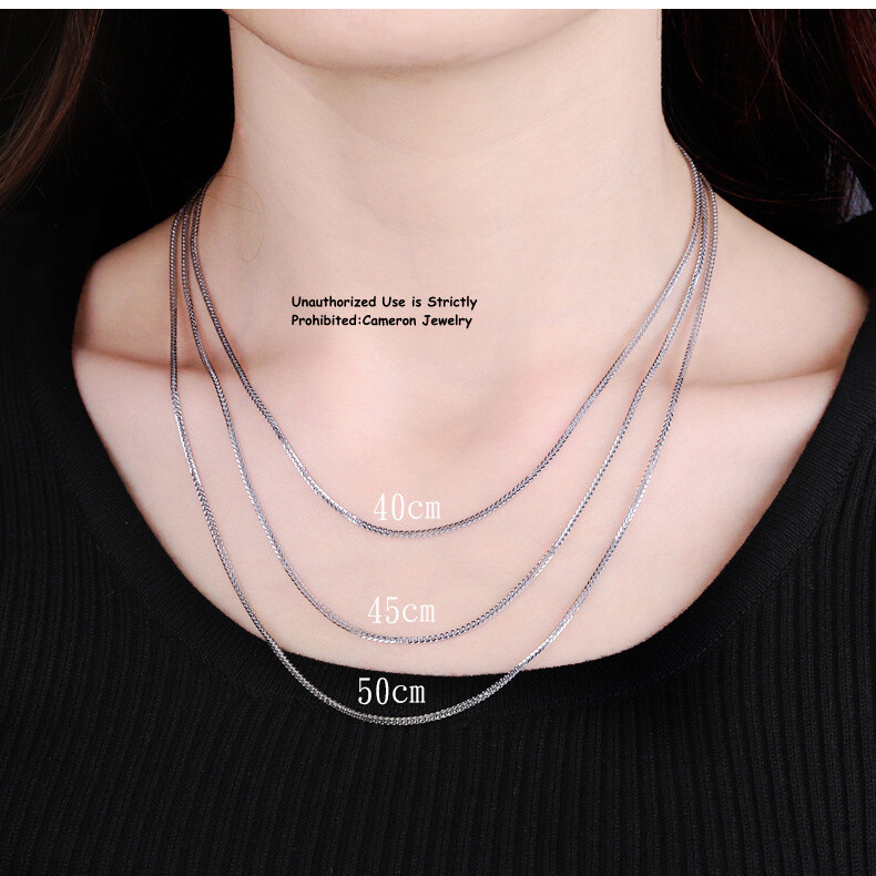 Pure S999 Fine Silver 999 Chain Men Women 1.2-3mm Wheat Link Necklace 16-32inch