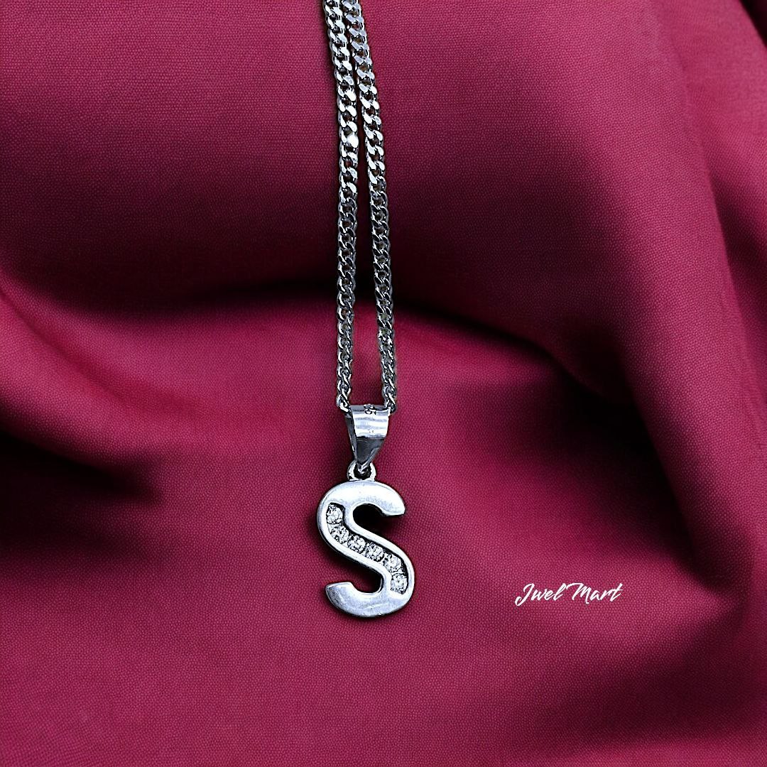 925 Silver A-Z Initial Necklace | Alphabet Pendant Chain | Gift for Him Her