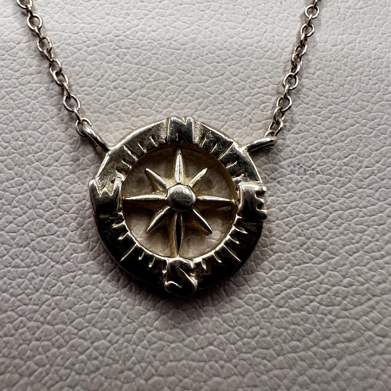 Sterling silver 925 Compass Pendant Necklace 16”-18”Nautical Travel Themed