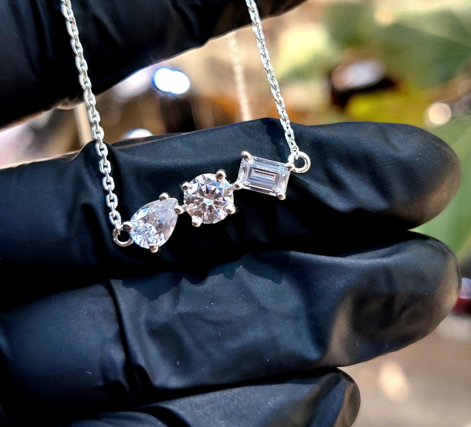 3.50Ct Lab Created Diamond Necklace Pendant 14K White Gold Plated 935 Silver