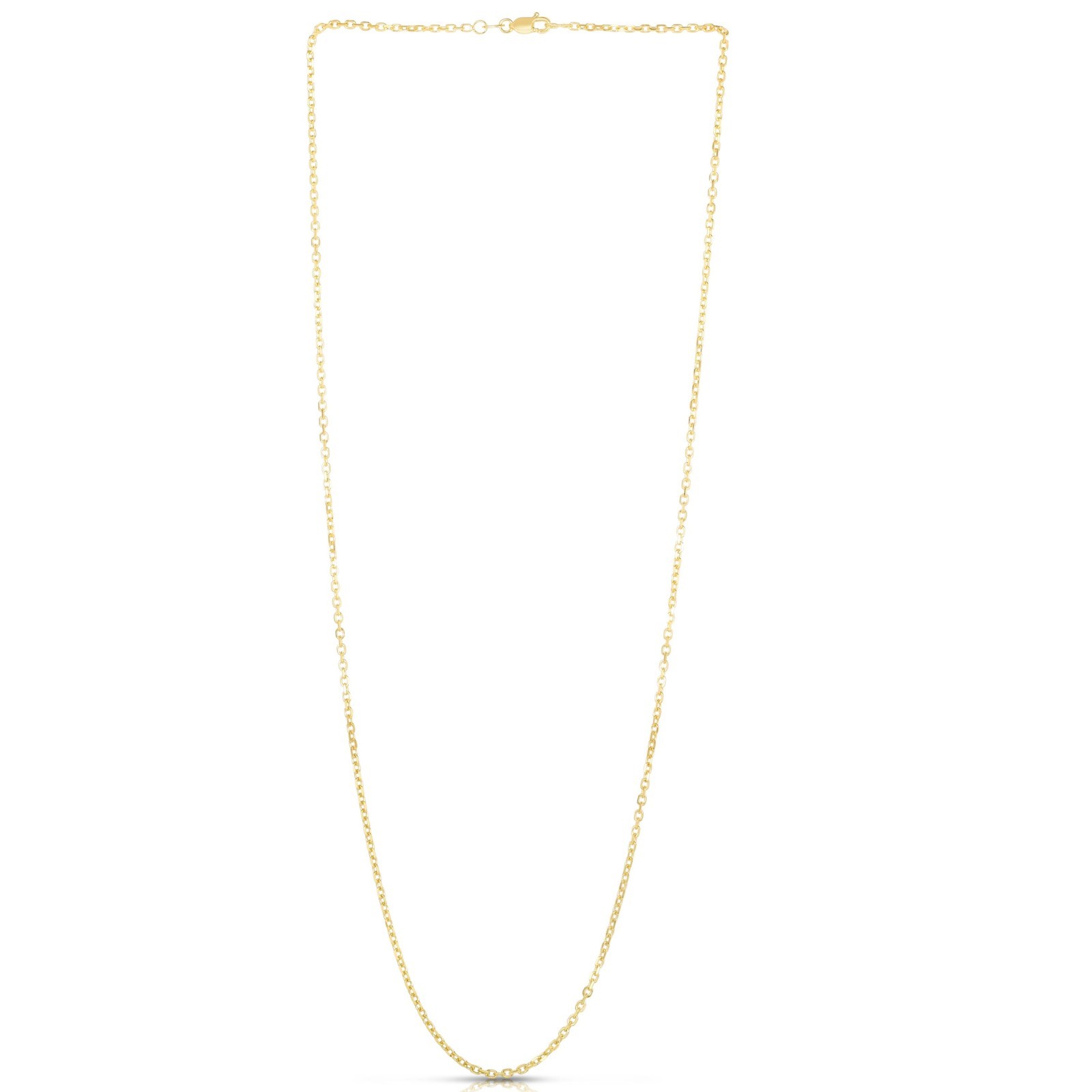 14K Yellow Gold DC 1.5mm Cable Chain with Lobster Clasp 16″ 18″ 20″ 22″ 24″ 30″